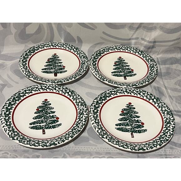Festive Christmas Tree Dinner Plates Set - Picture 1 of 6